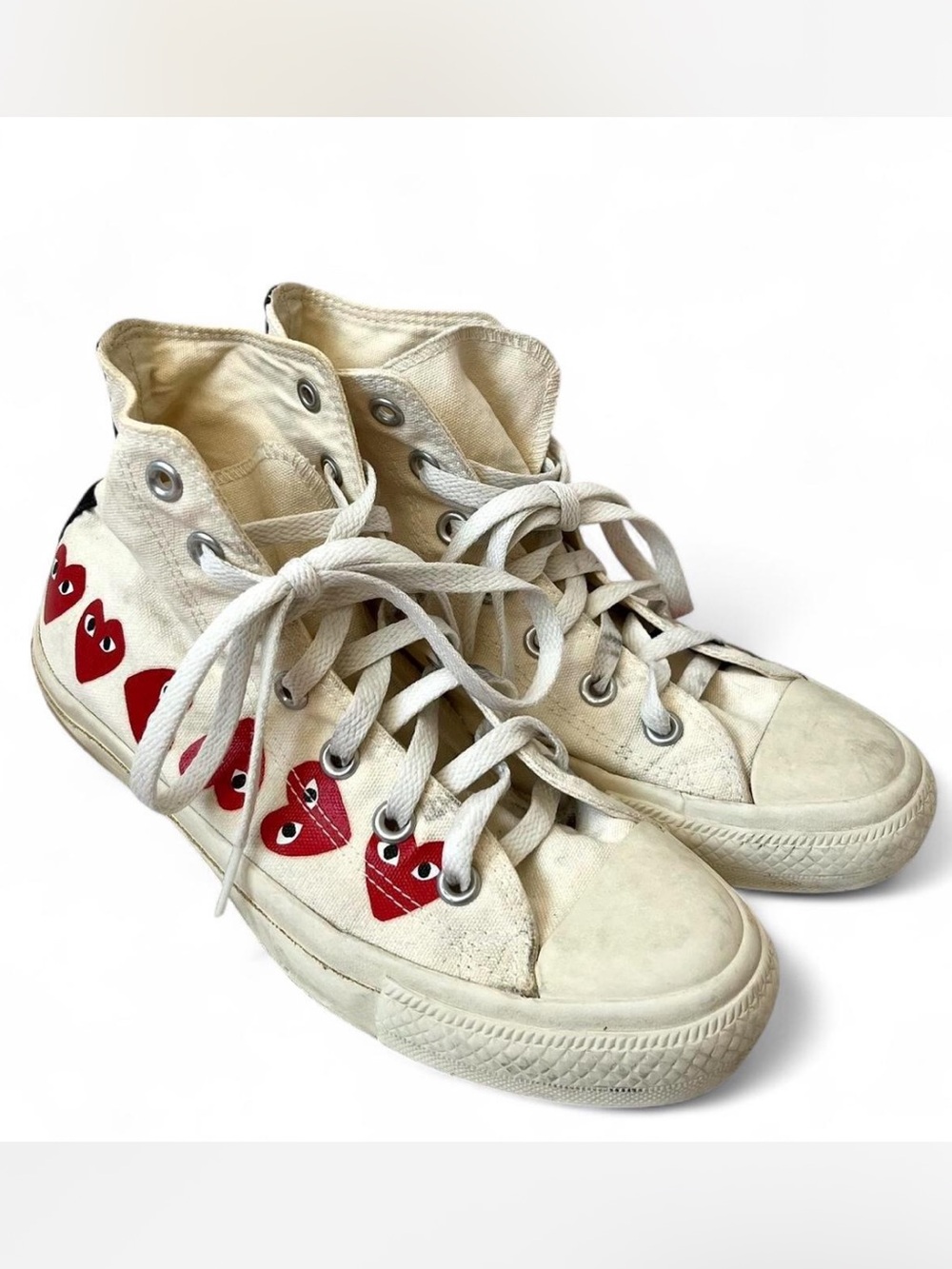 Comme des Garçons PLAY x Converse Chuck Taylor Cream High Top Mens 5